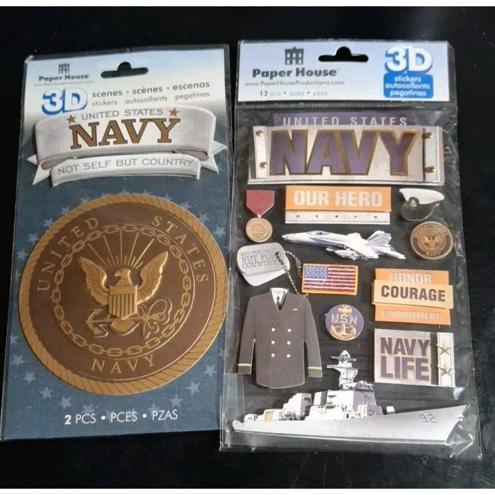 Paper House 3D Stickers Navy Military Sailor 2 Packs Scrapbook